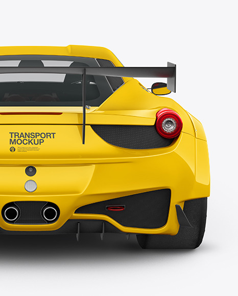 Sport Car Mockup - Back View