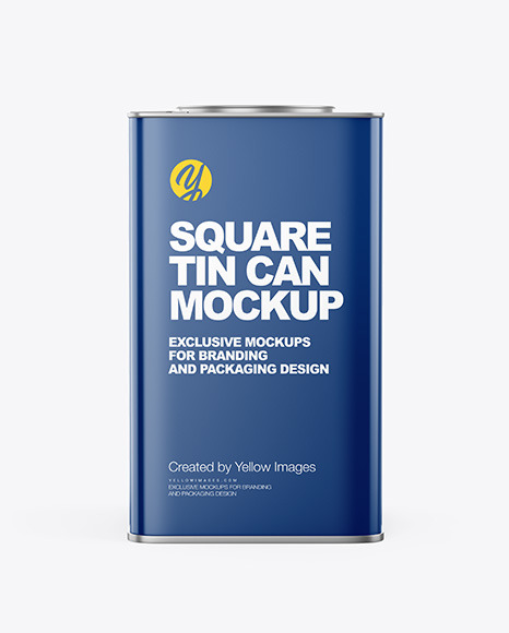 Glossy Square Tin Can Mockup - Square tin mockup