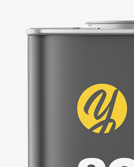 Matte Square Tin Can Mockup