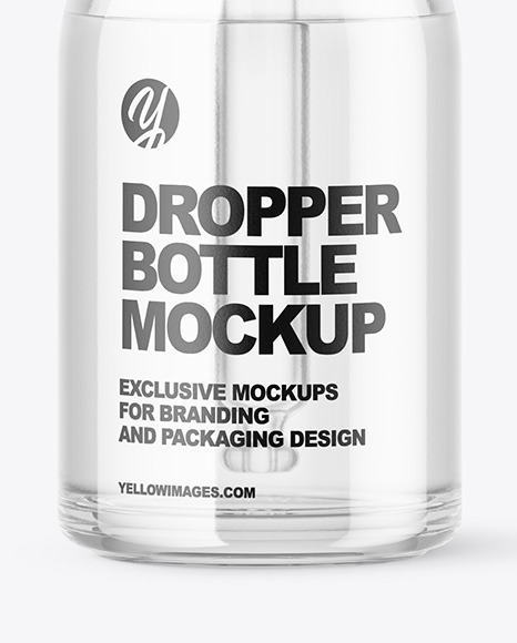 Clear Glass Dropper Bottle Mockup