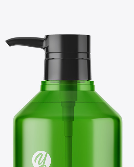 Blue Cosmetic Bottle with Pump Mockup