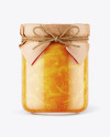 Glass Orange Jam Jar with Paper Cap Mockup Glass Orange Jam Jar with Paper Cap Mockup