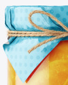 Glass Orange Jam Jar with Paper Cap Mockup Glass Orange Jam Jar with Paper Cap Mockup