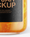 Glass Orange Jam Jar with Paper Cap Mockup Glass Orange Jam Jar with Paper Cap Mockup