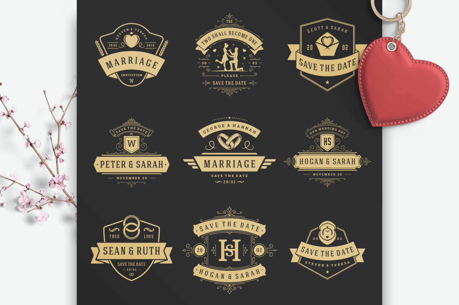 18 Wedding Logos and Badges 18 Wedding Logos and Badges