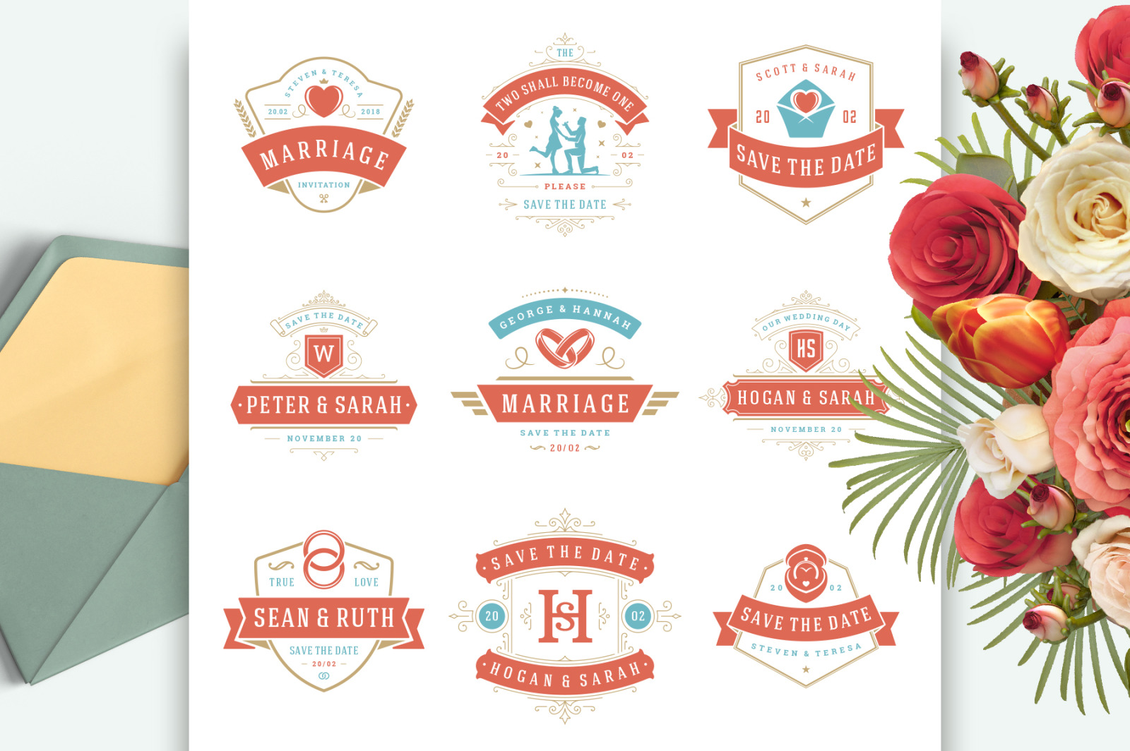 18 Wedding Logos and Badges 18 Wedding Logos and Badges