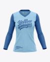 Women’s Heather Long Sleeve T-Shirt Mockup - Front View