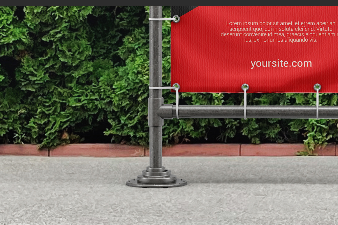 Vinyl Banner On Metal Frame Mockup Vinyl Banner On Metal Frame Mockup