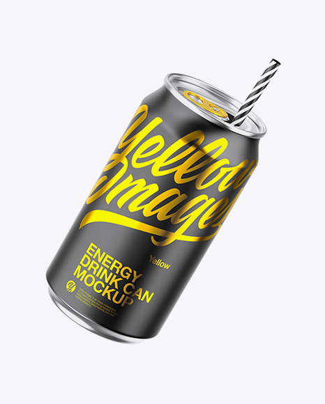 Metallic Can W/ Matte Finish Mockup