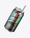 Metallic Can W/ Matte Finish Mockup