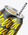 Metallic Can W/ Matte Finish Mockup