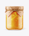 Glass Orange Jam Jar with Paper Cap Mockup