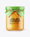 Glass Orange Jam Jar with Paper Cap Mockup