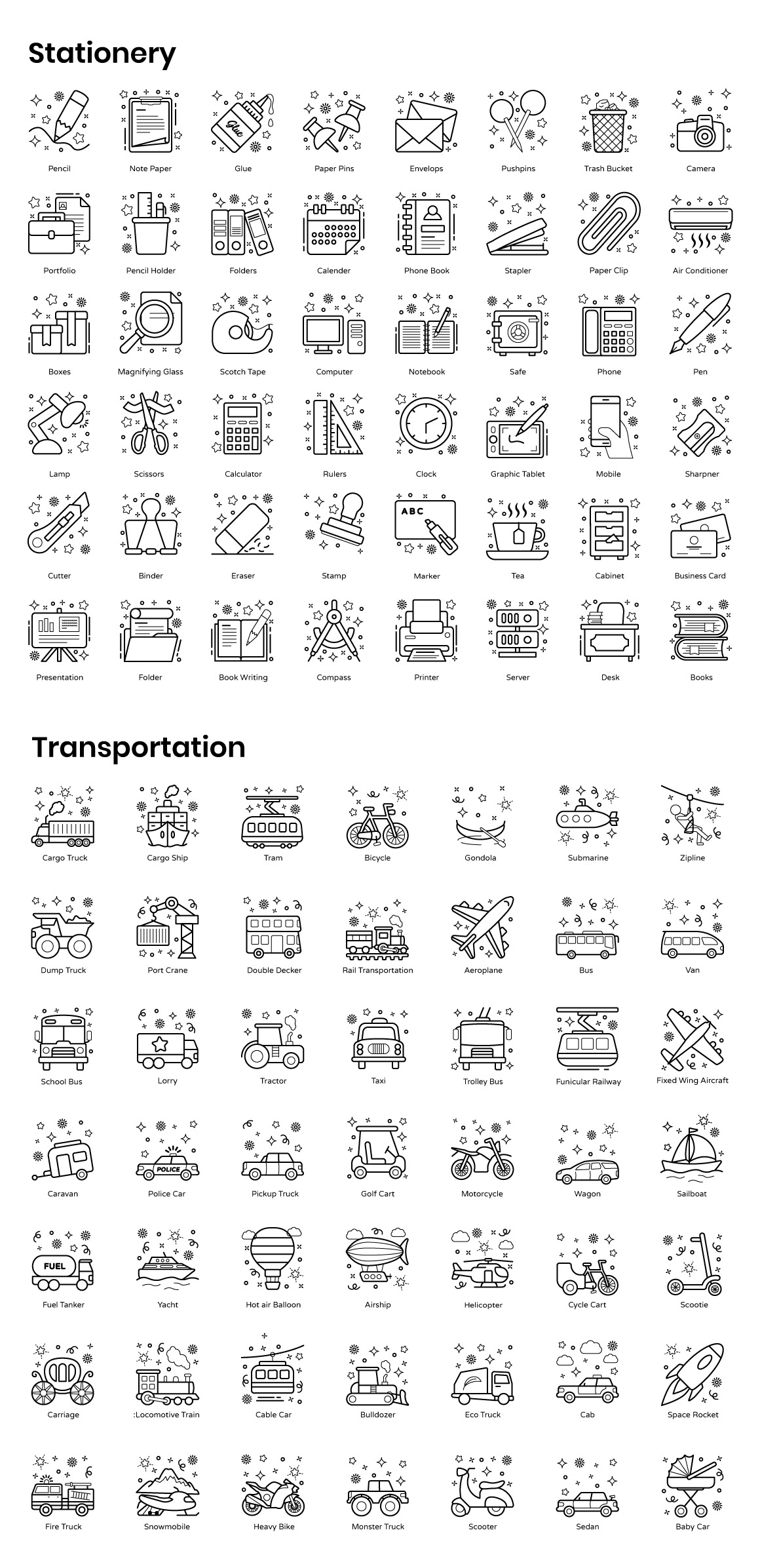 Flat Outline Concepts