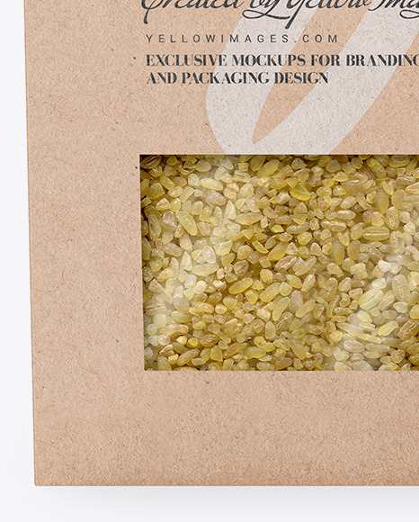 Kraft Box with Bulgur wheat Mockup