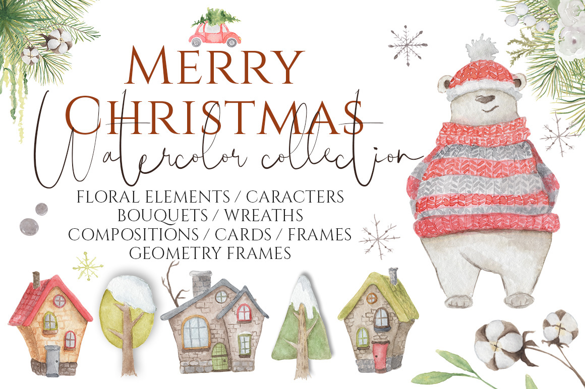 Christmas Watercolor Caracters Christmas Watercolor Caracters