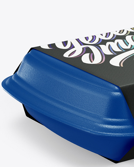 Food Container Mockup - Half Side View