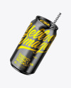 Glossy Metallic Can Mockup