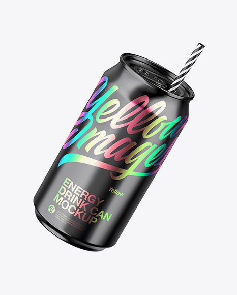 Glossy Metallic Can Mockup