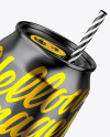 Glossy Metallic Can Mockup