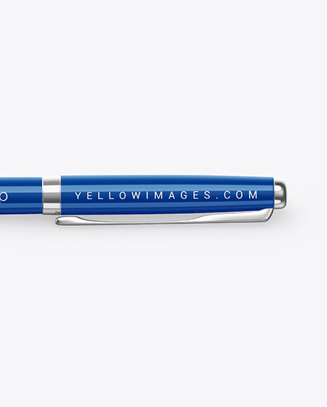 Glossy Pen w/ Metallic Finish Mockup