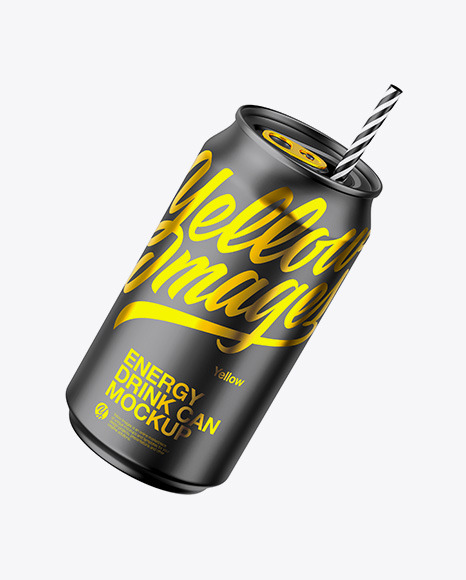 Matte Metallic Can Mockup