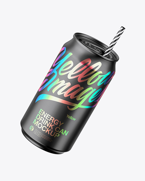 Matte Metallic Can Mockup