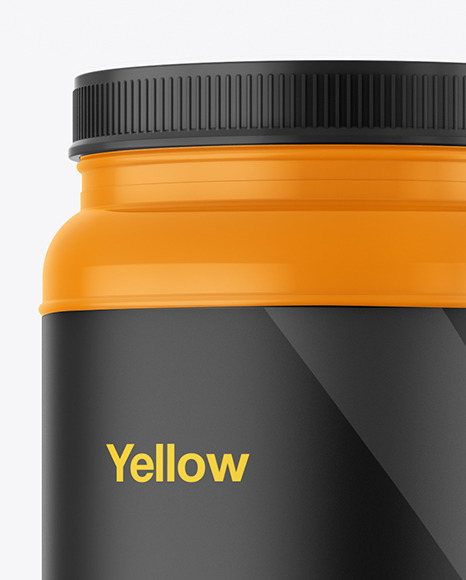 Glossy Protein Jar Mockup