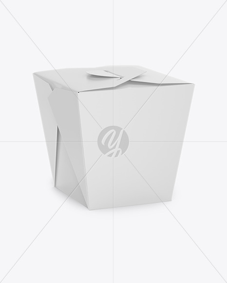 Matte Paper Noodles Box Mockup - Half Side View (High Angle Shot)