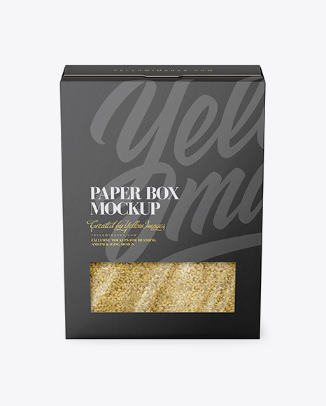 Paper Box with Bulgur wheat Mockup