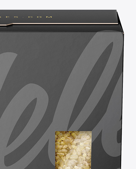 Paper Box with Bulgur wheat Mockup