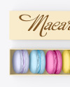 Opened Paper Box With Macarons Mockup