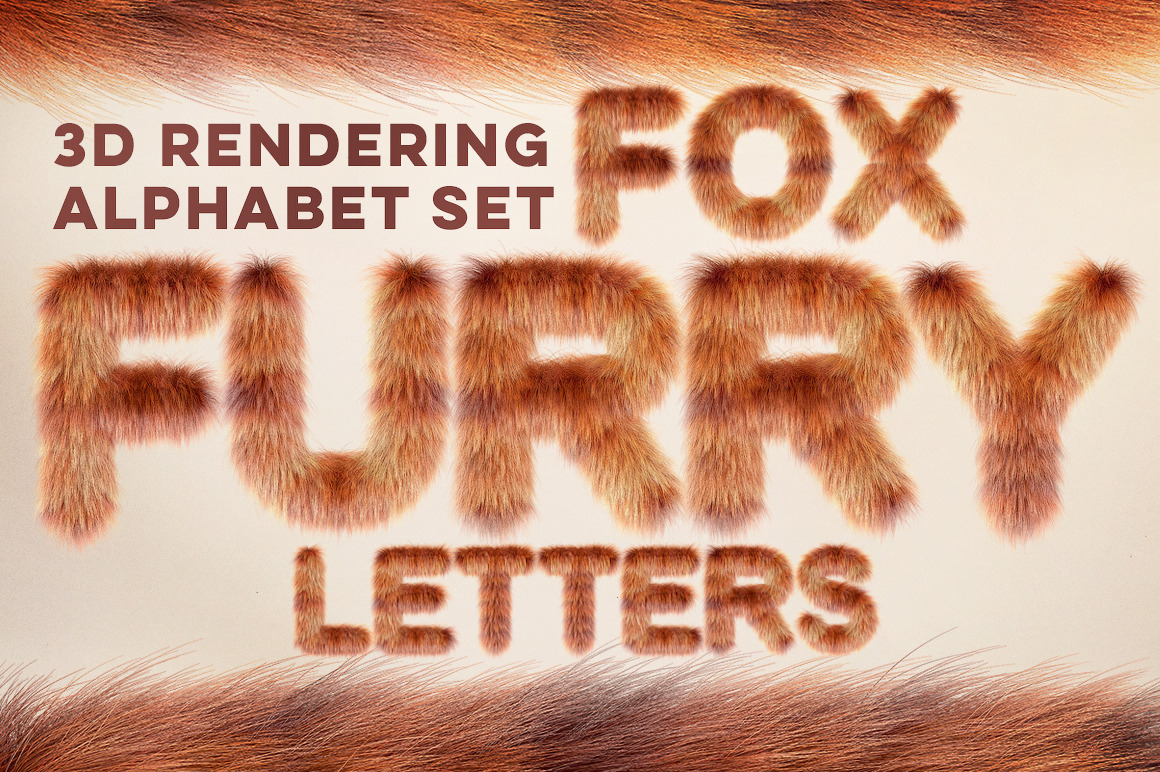 3D Fox Furry Letters Pack