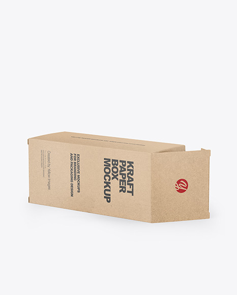 Glossy Dropper Bottle with Kraft Paper Box Mockup