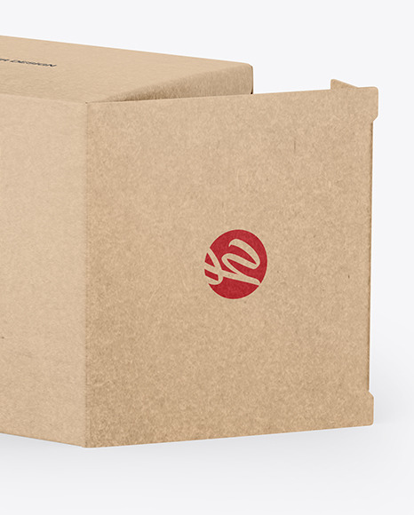 Glossy Dropper Bottle with Kraft Paper Box Mockup