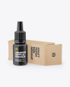 Glossy Dropper Bottle with Kraft Paper Box Mockup