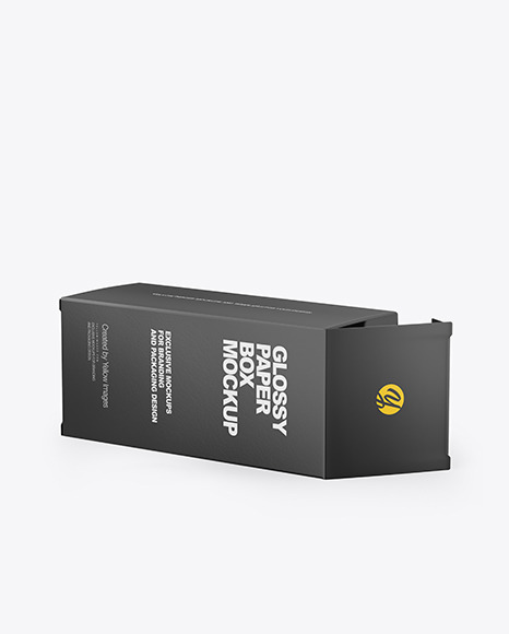 Glossy Dropper Bottle with Glossy Paper Box Mockup