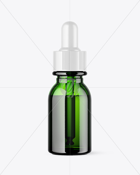 Green Glass Dropper Bottle Mockup