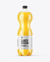 PET Bottle with Orange Drink Mockup