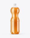 PET Bottle with Peach Drink Mockup