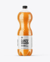 PET Bottle with Peach Drink Mockup