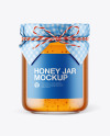 Glass Honey Jar with Paper Cap Mockup