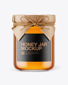 Glass Honey Jar with Paper Cap Mockup