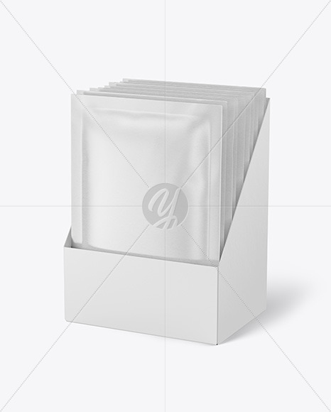 Paper Sachets in Display Box Mockup