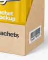 Paper Sachets in Display Box Mockup