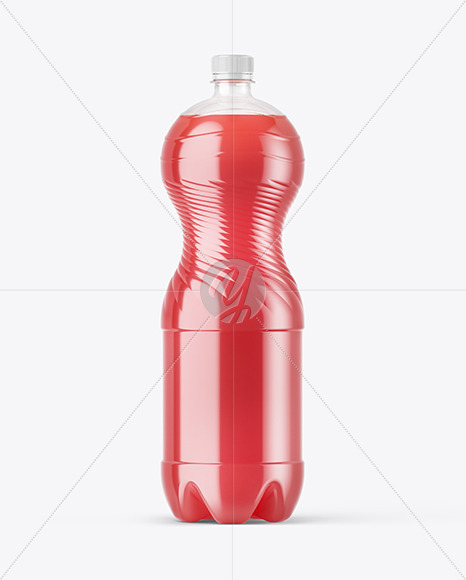 PET Bottle with Pink Grapefruit Drink Mockup