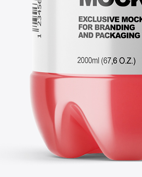 PET Bottle with Pink Grapefruit Drink Mockup