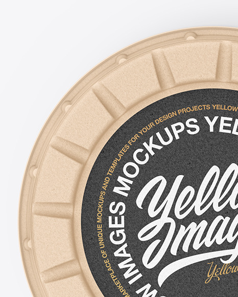 Kraft Round Pizza Box Mockup