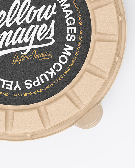 Kraft Round Pizza Box Mockup