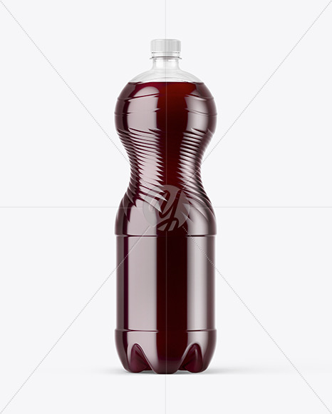 PET Bottle with Red Grape Drink Mockup